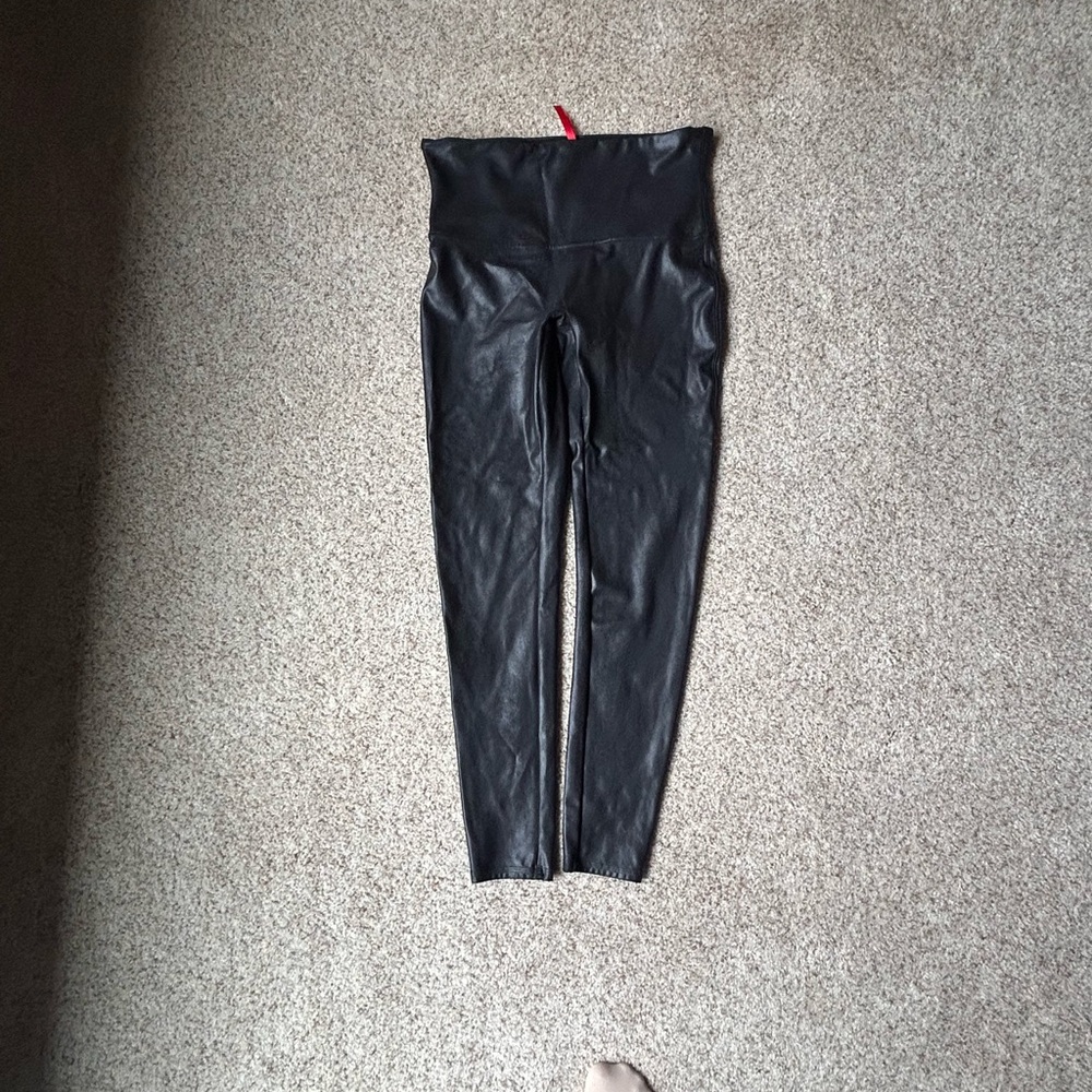 SPANX Black Faux Leather Leggings